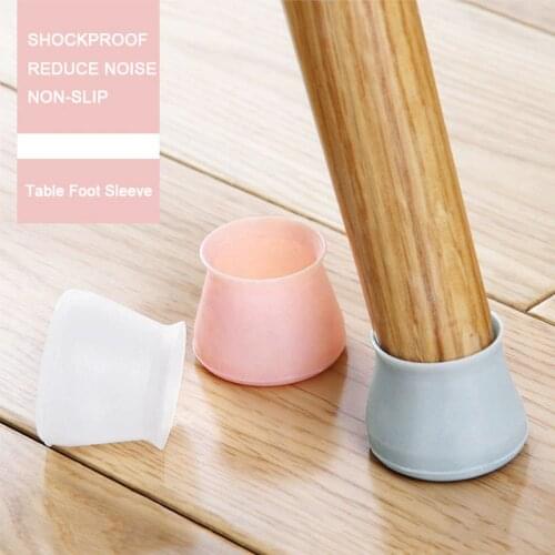 4 Pcs/Lot Table Chair Leg Mat Silicone Non-slip Table Chair Leg Caps Foot Protection Bottom Cover Pads Wood Floor Protectors