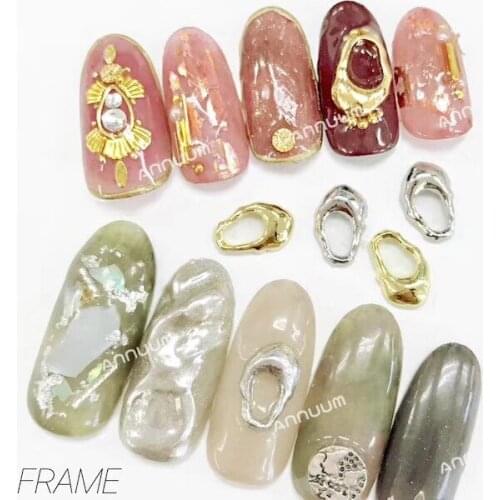 50pcs/pack Japan Alloy Nail Art 3D Punk Style Irregular Drop Oval Metal Accessories Decoration for Phototherapy Nail Sticker DIY