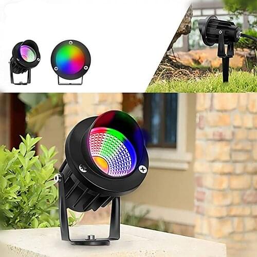 AC85V-265V 1pcs 10W COB RGB Garden Lamp IP65 Waterproof Outdoor Landscape Spotlights for Home Patio Pathway Night Lighting