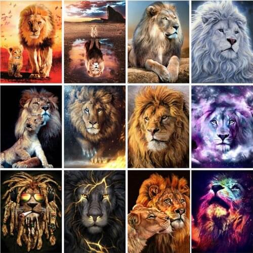 Diamond Painting 5D Lion Rhinestones Art Diamond Embroidery Diamond Mosaic Cross Stitch Animals Handwork Gift Home Decor