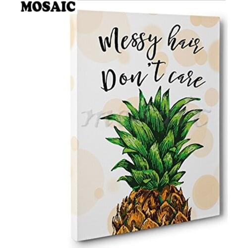 Diamond painting Pineapple Messy Hair Don't Care Home Decor Wall Art diy diamond mosaic painting/full drill Diamond Embroidery