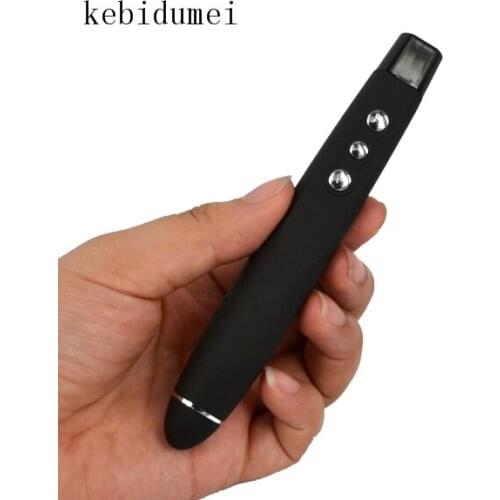 Kebidumei USB Wireless Powerpoint Presentation RF Remote Controller PPT Presenter Red Laser Pointer Pen for Desktop Laptop