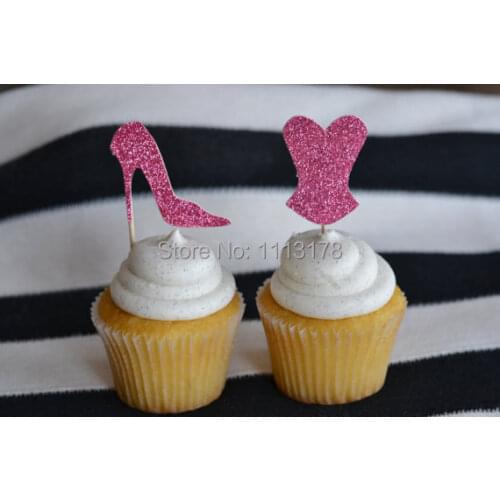 Bachelorette Party Glitter Cupcake Toppers party Toothpicks - Food Picks wedding baby shower birthday