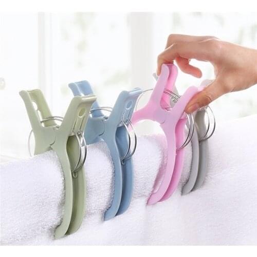 4pcs/lot Large Colour Windproof beach towel clip Pegs Clips To Sunbed Quilt decorative clothespins clothes pegs mini gadget