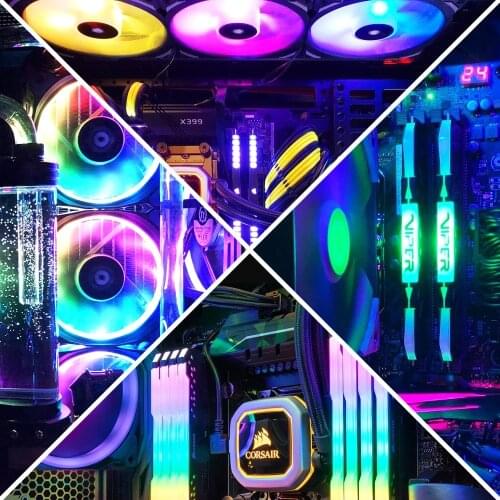 For iCUE a CORSAIR Interface 40cm Addressable WS2812b Digital LED Strip Rainbow RGB LED Lighting Kit for PC Computer Case Decor