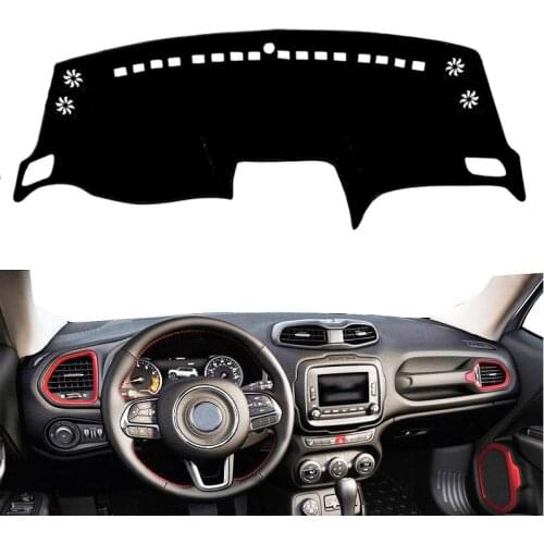 For Jeep Renegade 2011-2017 2018 Anti-UV Car Dashboard Cover Mat Pad Dashmat Dash Sunshade Instrument Protect Carpet Accessories