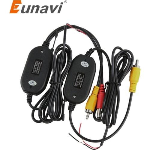 Eunavi 2.4G Wireless Transmitter & Receiver for Car Reverse Rear View Backup Camera and Monitor Parking Assistance Vehicle CAM