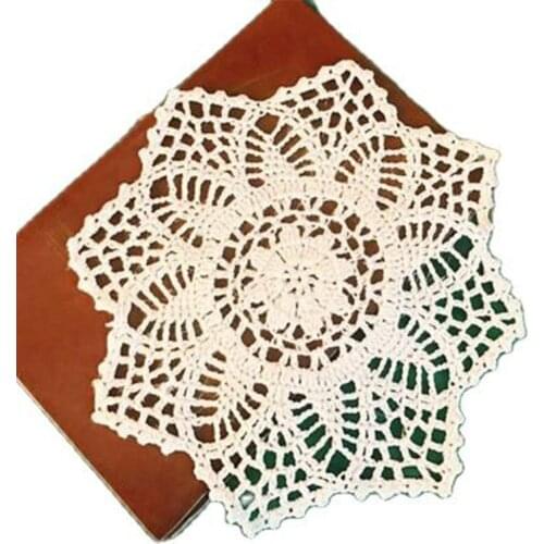 Hot Modern Lace Cotton Placemat Cup Coffee Coaster Tea Mug Kitchen Table Placemat Cloth Crochet Christmas Doily Dining Pad