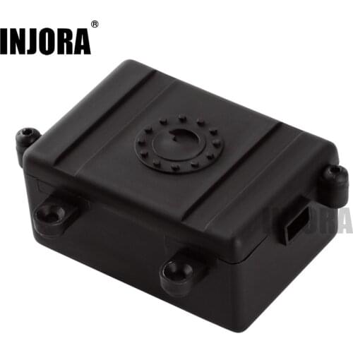 INJORA Black Plastic RC Car Radio Receiver Box for 1/10 Axial SCX10 D90 D110 RC Crawler Car