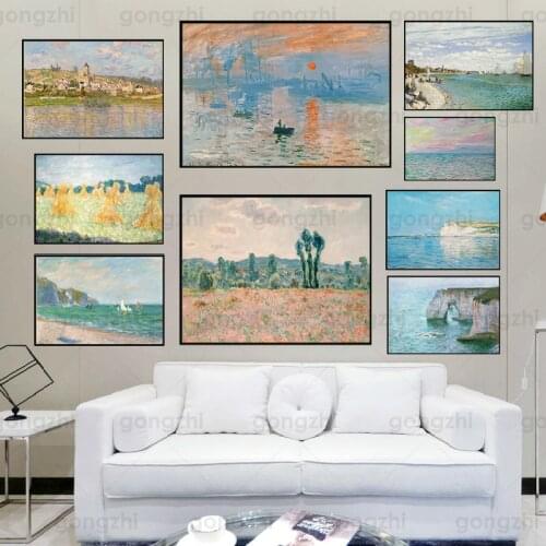 Famous Claude Monet Canvas Painting poster and prints Fashion Modern Wall art pictures For Living room bedroom dinning room cafe