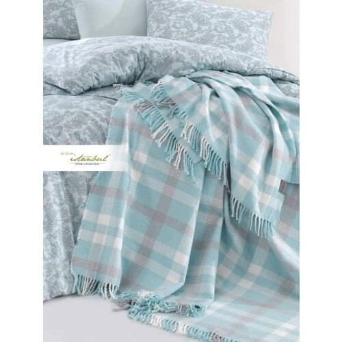 İyi Geceler İstanbul Double Squart Blanket Set-Mint