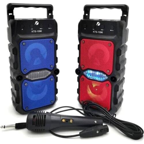 KTS-1096 Portable Bluetooth Extrabas Speaker Disco Light Karaoke Sound System Microphone Controller Party Mode