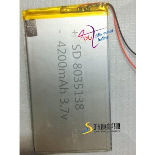 SD Hot selling li-polymer battery for portable speaker 8035138 4200mAh