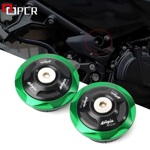 LOGO NINJA400 Motorcycle accessories CNC Aluminum Frame Hole Cap Cover For Kawasaki NINJA400 NINJA 400 2018-2020
