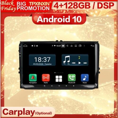 4+128G Carplay 2 Din Android 10 Screen Multimedia Stereo Receiver For VW UNIVERSAL GPS Navi Wifi BT Radio Audio Player Head Unit
