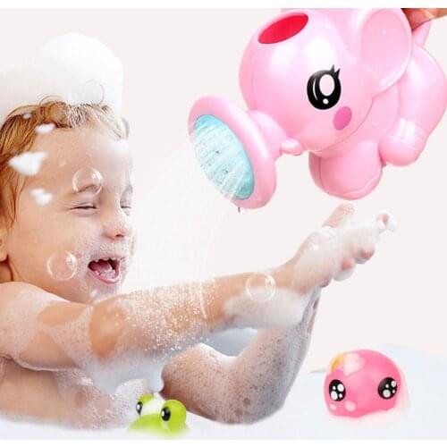 Cartoon Elephant Baby Shower Cup Newborn Child Shampoo Cups Plastic Water Spoon Washing Hair Bath Cup Infant Shower Supplies