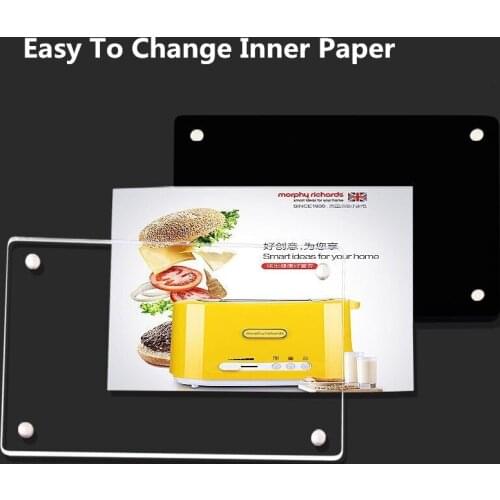 7*10cm Wall Mount Shelf Acrylic Sign Holder Price Card Tag Label Counter Top Stand Display With Adhesive Tape Sticker