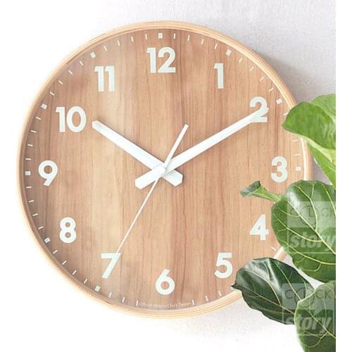Nordic solid wood wall clock living room creative modern home wall hanging log clock bedroom personality decoration LB33005