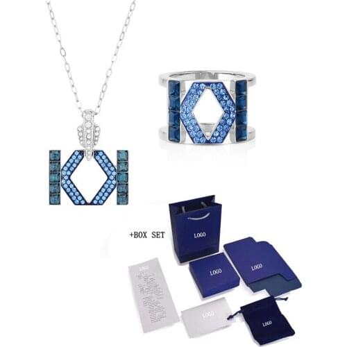 2021 new geometric exquisite K symbol element crystal hollow ring men birthday jewelry gifts