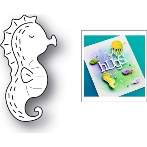 Under The Sea Animal Hippocampus 2021 New Metal Cutting Dies for Valentines Day Greeting Card Decorative Crafts Handmade