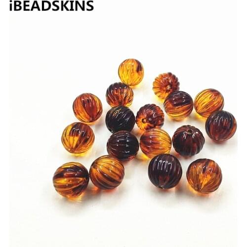 New arrival! 12/16mm Clear brown Round pumpkin shape beads for Necklace,Earrings parts,hand Made Jewelry DIY