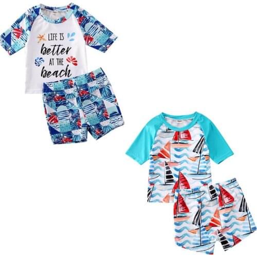 Toddler Boy Clothes 2Pcs Toddler Baby Kids Boys Lettter Swimwear Bathing Suit Bikini Outfits Swimsuit Set