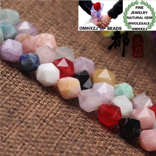 OMHXZJ Wholesale ZB350 6 8 10 12mm DIY Bracelet Necklace Jewelry Accessories Components Natural Stone Fine Dubao Faceted Beads