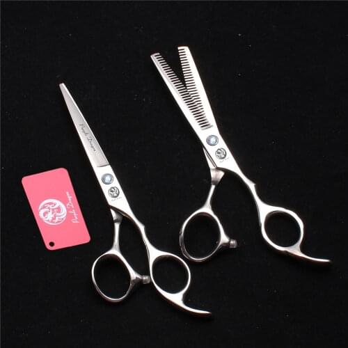 6" 17cm Purple Dragon 440C Hairdressing Scissors Thinning / Cutting Scissors Double Side Teeth Professional Hair Scissors Z2000