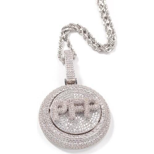 Rotatable Letter Necklace Micro Set Zircon DIY Solid Letter Splicing Pendant Jewelry