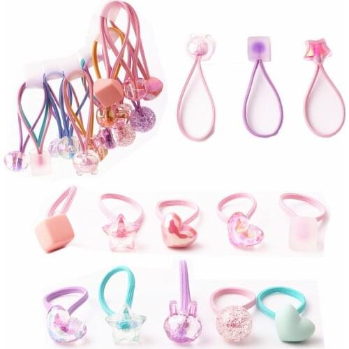 3PCS Color Simplicity Girls Elastic Hair Bands Ponytail Holder Scrunchies Hair Tie Rope Baby Cute Accessories Princess Headwear