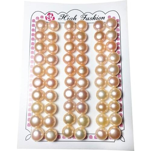 Pink Button pearl freshwater pearl AAA half hole pink button pearl