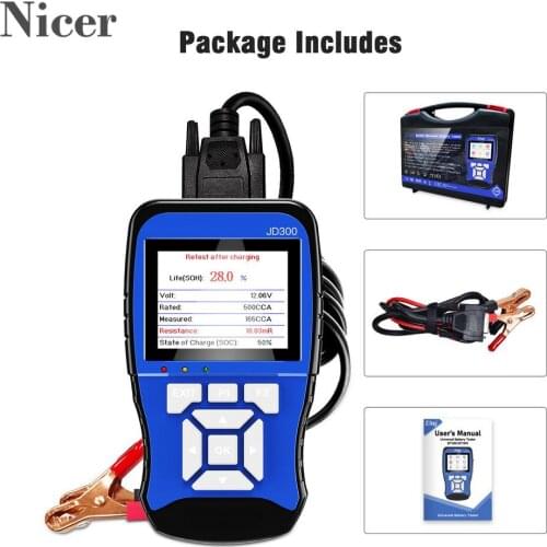 BT300 Scanning Tool Car Battery Tester Battery Life Analysis Battery Diagnostics Bluetooth Printing Professional Scanner Tool
