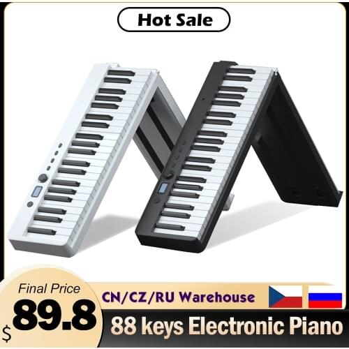 88-Keys Foldable Piano Multifunctional Digital Piano Portable Electronic Piano Keyboard Piano for Student Musical Instrument