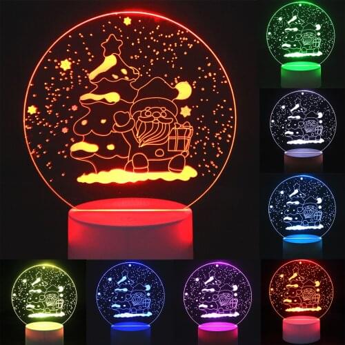 3D LED Illusion Lamp Night Light, Christmas Santa Claus Gift 16 Color Change with Remote/USB Charge for Birthday Valentines Day