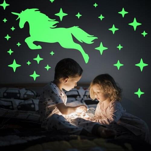 Unicorn Star Luminous Wall Sticker Glow In The Dark Wall Art Stickersr Home Decor Childrens Room Ceiling Starry Sky Decoration