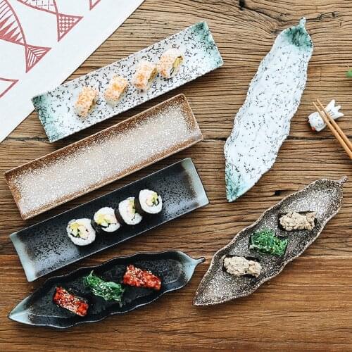 Sushi plate Japanese style Hefeng hotel tableware commercial rectangular creative hot pot snack art sashimi plate