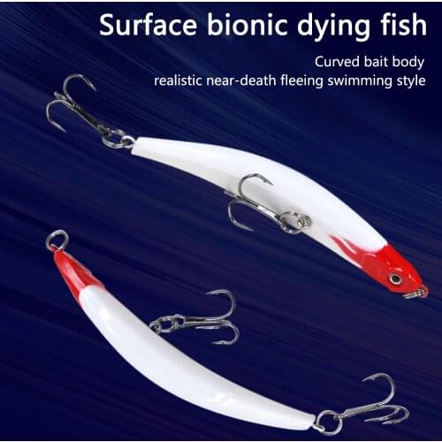 Topwater Dying Fish Lure 9.5cm/8g Fishing Curving Floating Minnow Pencil Lure Lipless Wobbler Crankbait Fishing Plastic Bait