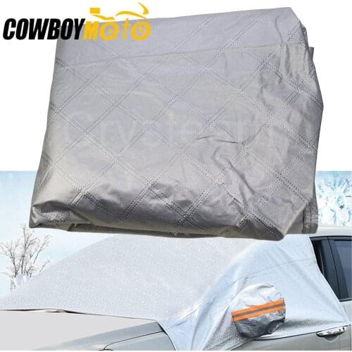 SUV Universal Car Front Windshield All Weather Snow Cover & Sun Shade Protection Cover Fits Most of Car Window Mirror Protector