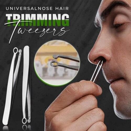 Universal Nose Hair Trimming Tweezers Round Head Nose Hair Clippers Stainless Steel Nose Cutter Manual Nasal Hair Shaver