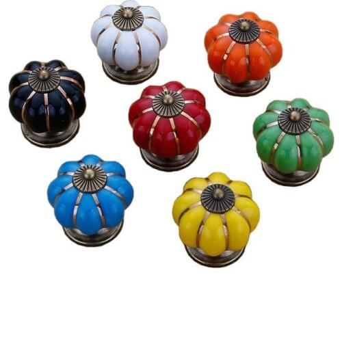 Vintage Pumpkin Zinc Alloy Door Knobs Cabinet Drawer Cupboard Kitchen Pull Knobs Drawer Pull Wardrobe Handles Furniture Hardware
