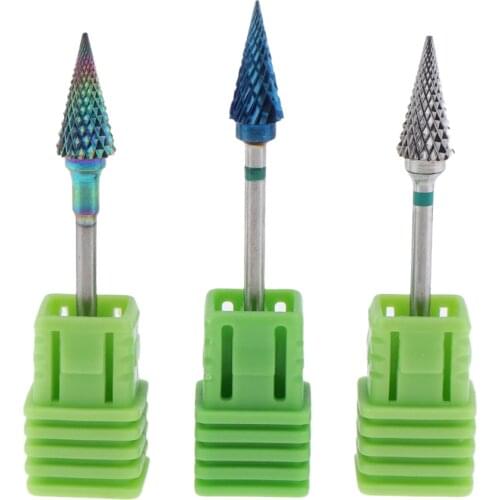 Tungsten Carbide Burrs Nail Drill Bit 3/32 inch Rotate Bits For Manicure Nail Drill Accessories