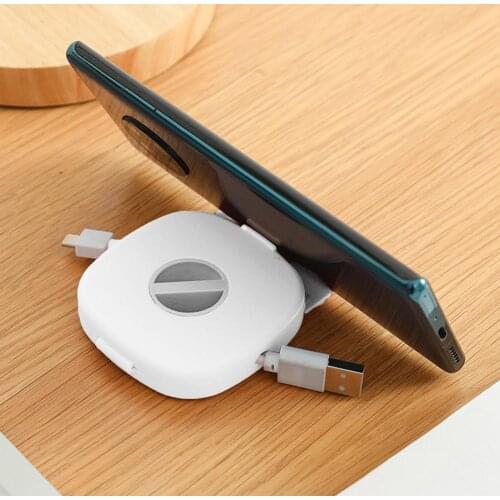 Charging Cable Cord Organizer Mini Cute Round Wired Headset Box Mini Phone Stand Cable Winder Home Storage Accessoires