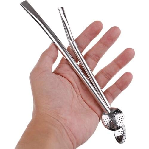 1PC Washable Stainless Steel Hot Drinking Straw Filter Handmade Yerba Mate Tea Bombilla Gourd Practiacl Tea Tool