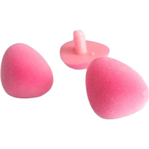 10pcs 37mm pink flocking Triangular safety toy nose & washer for diy doll findings--size option