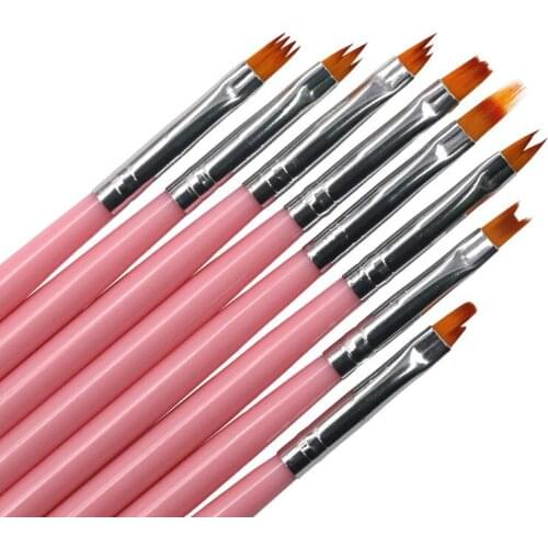 100sets Professional Nail Pen 8pcs Gradient Acrylic Painting Nail Art Brush Petal Pattern Floral Brush Set Manicure Sawtooth Pen