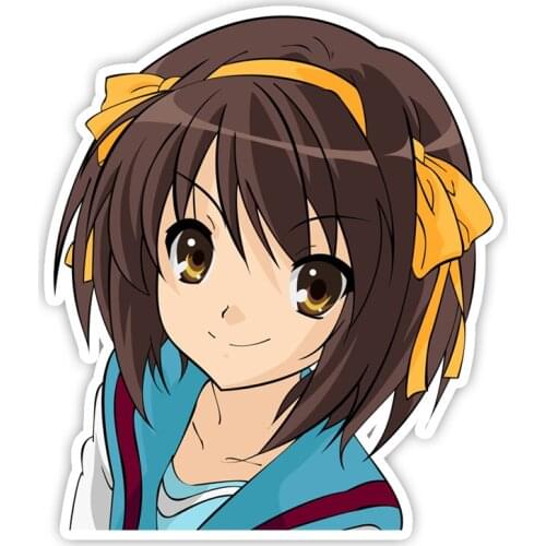 11304# Various Sizes Removable Decal Haruhi Suzumiya Anime Girl Car Sticker Waterproof Accessories on Bumper Rear Window Laptop