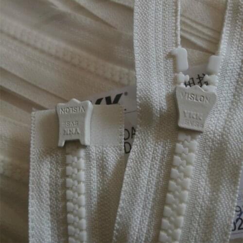 10 Pcs/lot Long Plastic Ykk Zipper Resin Double Open End Beige White Heavy Duty Fasteners for Jacket Garment Sewing Accessories