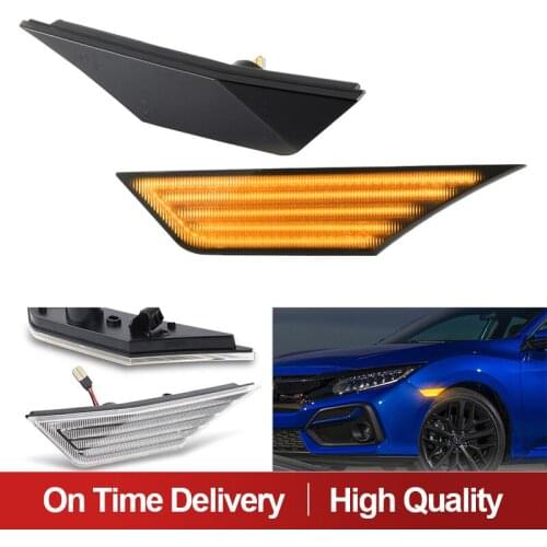 2 Pcs 138 LED Dynamic Side Marker Repeater Light Turn Signal Lights Indicator Lamps For Honda Civic 10th Gen 2016 2017 2018 2019