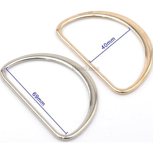 20 pcs / lot FDR-69mm big metal flat alloy D Dee Ring adjustable buckles bagpack webbing strap silver/Gold