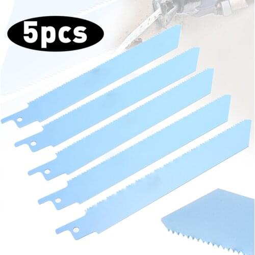 5Pcs Electric Reciprocating Saw 150mm 6" Woodworking Metal Cutting Reciprocating Sabre Saw Blades Power Tool Accessories